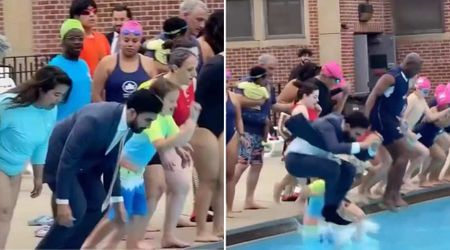 Mayor Mamdani’s plunge into NYC public pool in business attire may have violated city rules