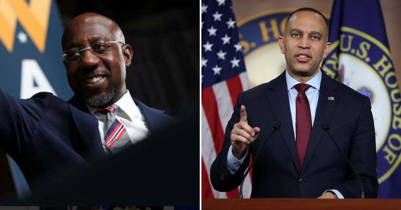 Raphael Warnock breaks with progressives as DSA warns Jeffries with 'you're next' chants