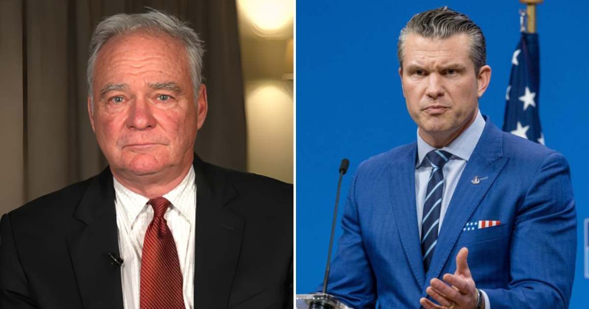 Sen Tim Kaine said Defense Secretary Pete Hegseth was pushing out truth tellers and targeting the Army, raising concerns personnel decisions were driven by grievances, not security (Screengrab/Face The Nation/X, Omar Havana/Getty Images)