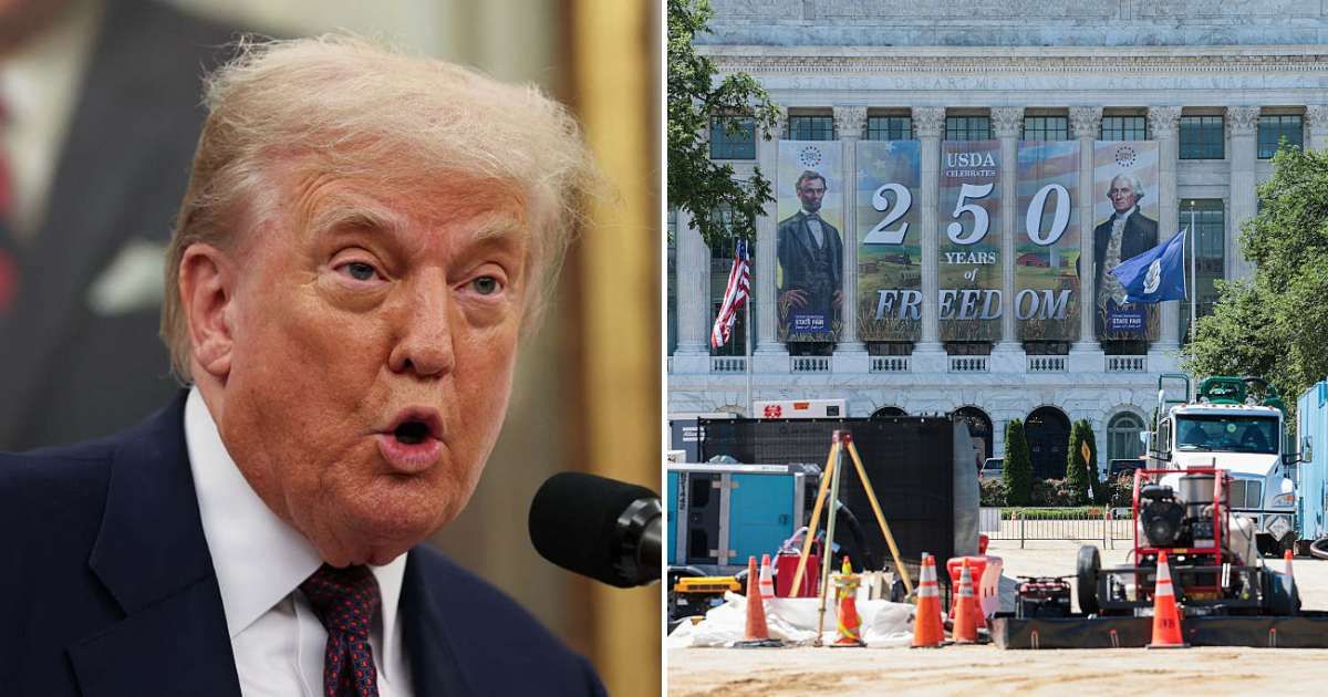 A viral social media post claimed Donald Trump referred to the Freedom 250 Fair as the 'Biden Fair' over alleged low attendance (Getty Images)
