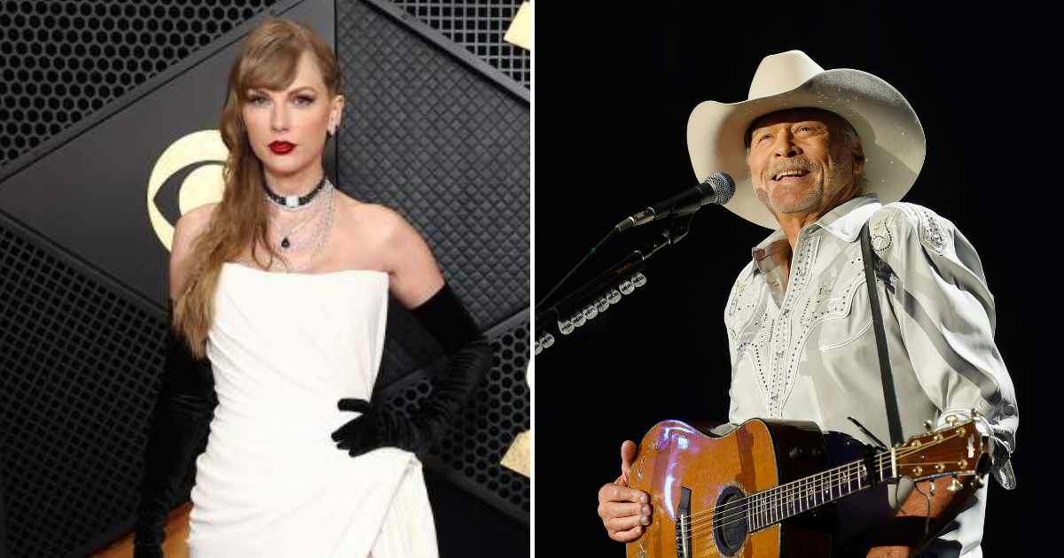 Taylor Swift was seen during a virtual tribute segment at Alan Jackson’s farewell concert (Getty Images, Jason Kempin/Getty Images)