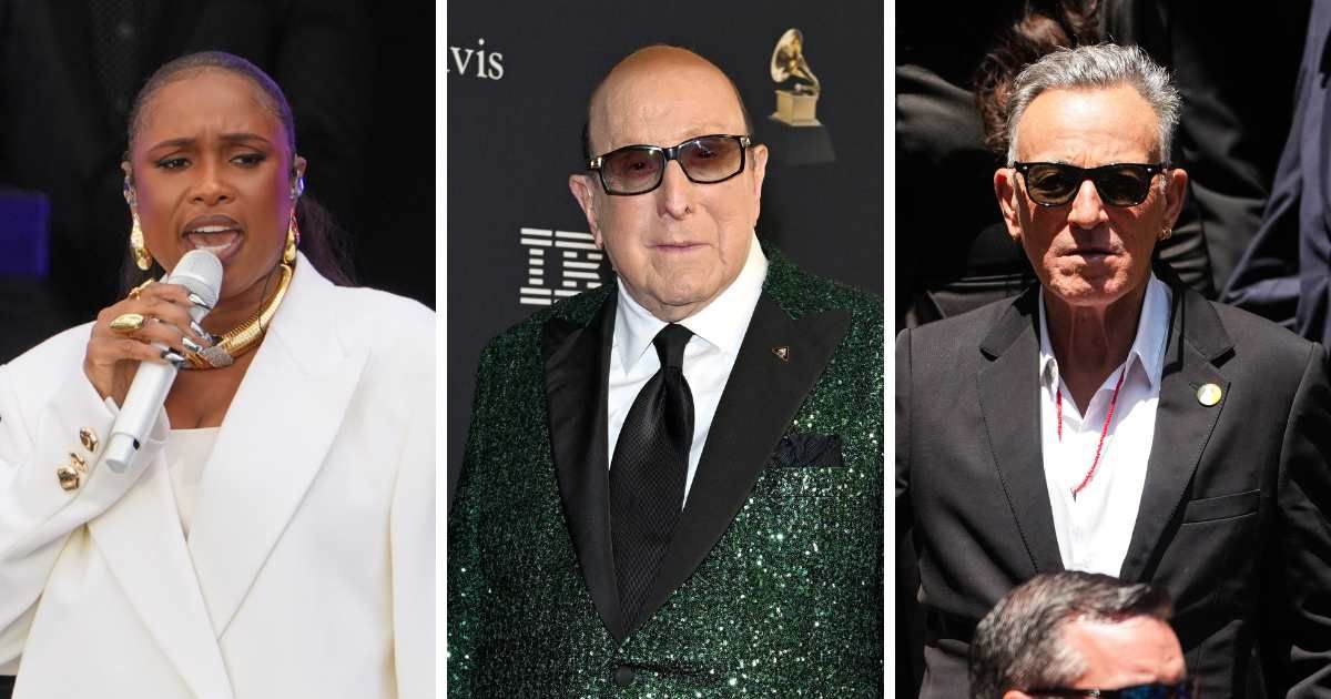 Jennifer Hudson and Bruce Springsteen were among the stars who attended Clive Davis' funeral at Central Synagogue in Midtown Manhattan on Monday, June 29 (Getty Images)