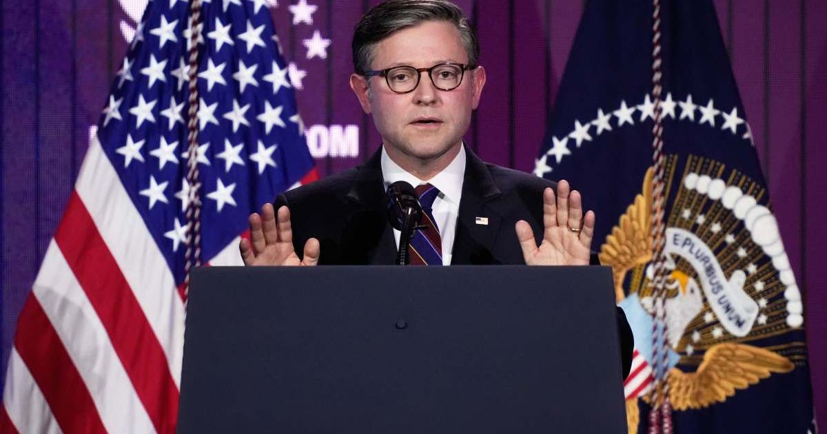 House Speaker Mike Johnson speaks to the Faith & Freedom Coalition, a gathering of conservative Christian activists and leaders (AP Photo/Manuel Balce Ceneta)