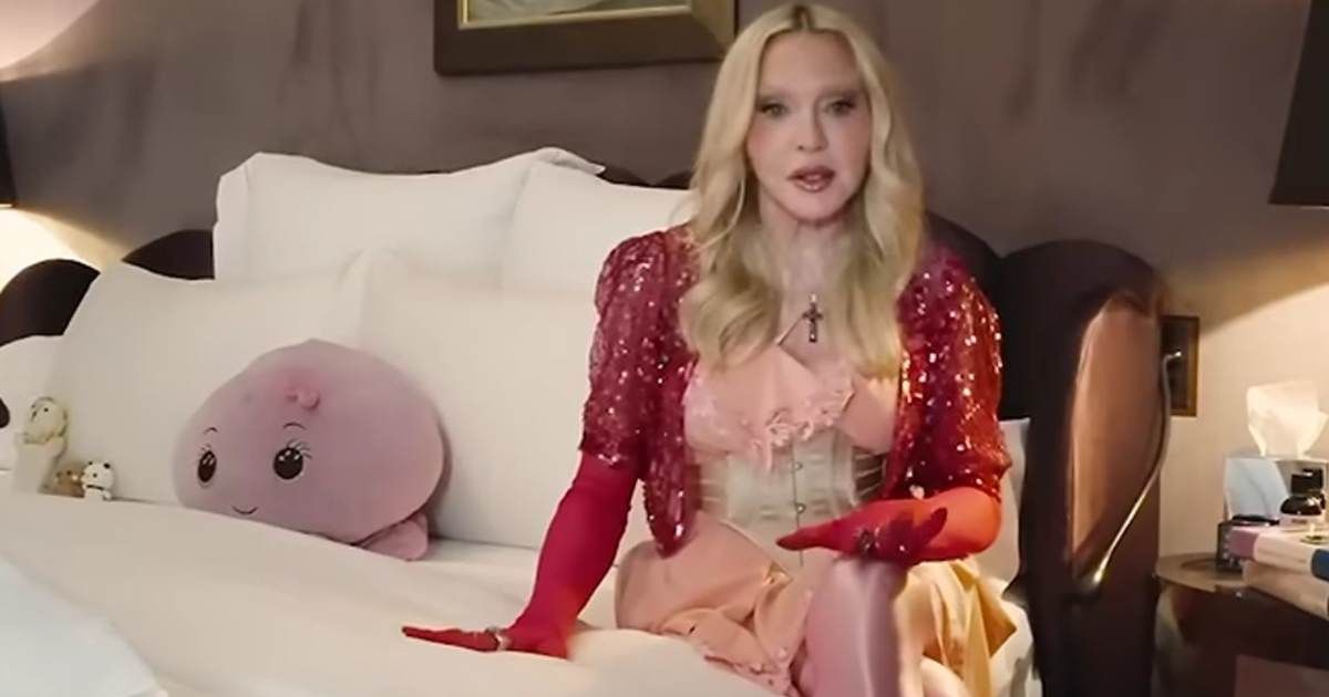 Madonna opened up about her personal life, and, for the first time in front of an audience, introduced the plush toy she sleeps with every night (@VogueItalia/Youtube)