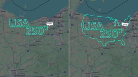 Pilot spends 6 hours tracing giant 'USA 250th' across skies, turns flight path into patriotic scene