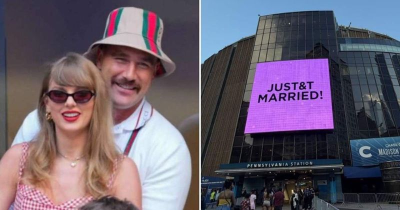 'JusT&T Married' sign displayed outside MSG goes viral amid Taylor Swift-Travis Kelce wedding