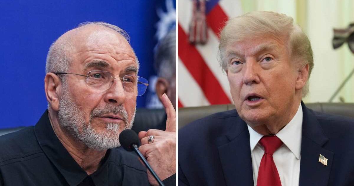 The exchange came after Trump described Iran's economic situation in stark terms during a CNBC interview (@mb_ghalibaf/X, AP Photo)