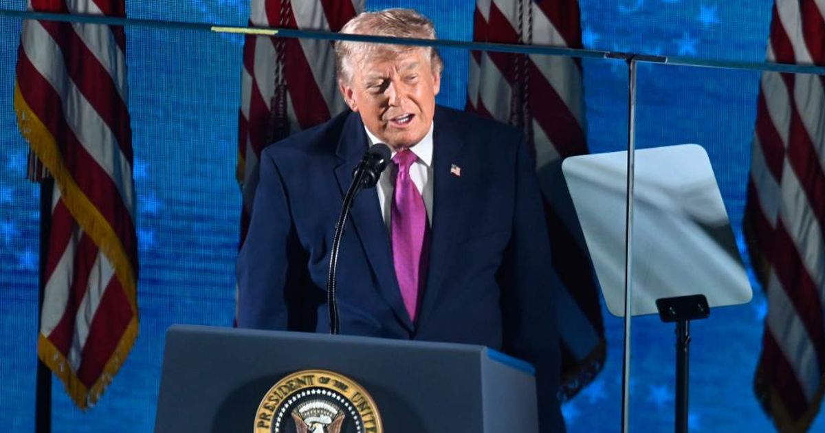 President Donald Trump speaks at Mount Rushmore National Memorial, Friday, July 3, 2026, near Keystone, SD (AP Photo/Matt Gade)