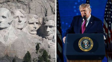 Trump unveils Mount Rushmore golden replica featuring his face
