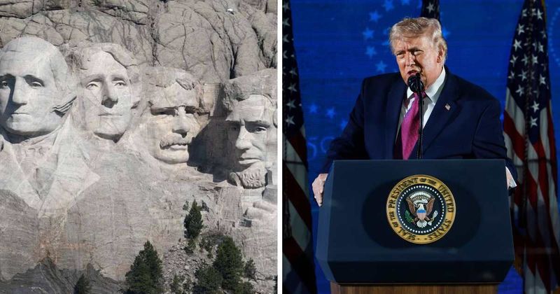 Trump unveils Mount Rushmore golden replica featuring his face