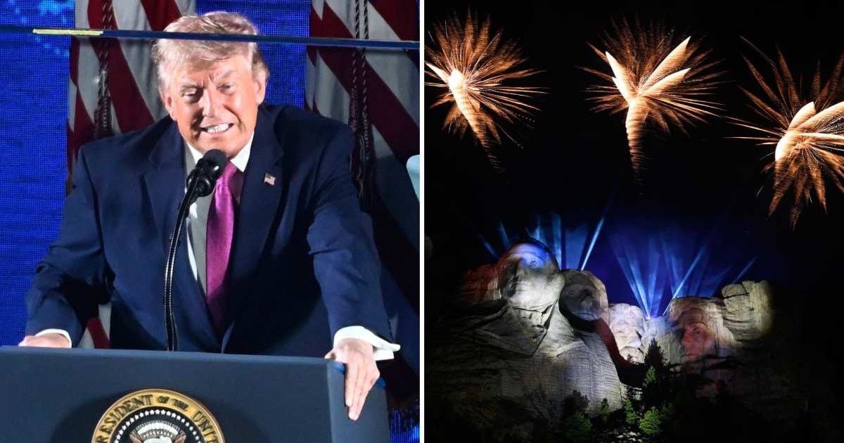 At a July Fourth celebration at Mount Rushmore in Keystone, South Dakota, President Donald Trump paid tribute to the four presidents depicted on the national monument (AP Photo)