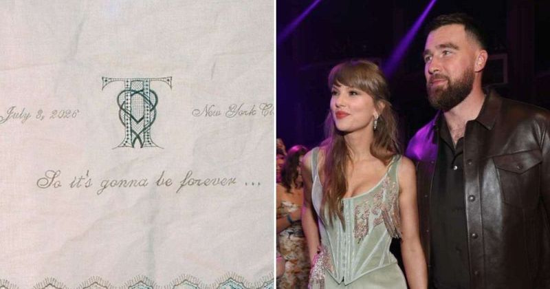 Taylor Swift and Travis Kelce personalize wedding favors with 'T&T' embroidered handkerchiefs