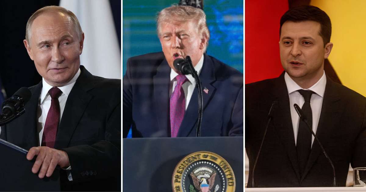 Russian President Vladimir Putin and Ukrainian President Volodymyr Zelensky issued separate July 4 messages congratulating Trump and Americans on the nation's 250th birthday (Andrew Harnik/Getty Images, AP Photo/Alex Brandon, Chris McGrath/Getty Images)