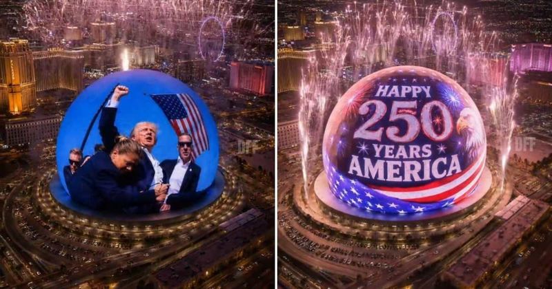 Fact Check: Did Las Vegas Sphere display visuals featuring Trump during America 250 celebration?