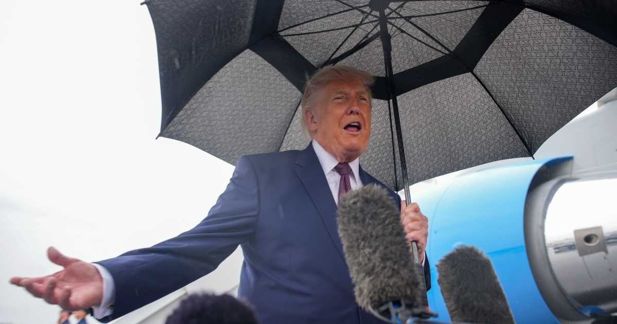Trump said severe weather would not stop his July 4 address, telling supporters he would speak even if the event had to be delayed until the early hours (Getty Images)