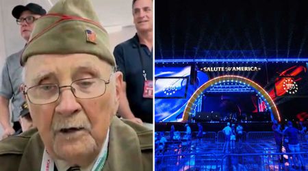 'I love America': WWII veterans, thousands of patriots brave storm to celebrate America's 250th