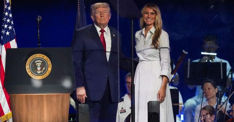 Melania Trump steps out in Adam Lippes shirtdress for 'Salute to America 250' celebration