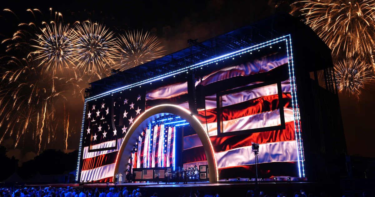 Fireworks exploded over the National Mall during the 'Salute to America' event marking the nation's 250th Independence Day anniversary in Washington (AP Photo/Mark Schiefelbein)