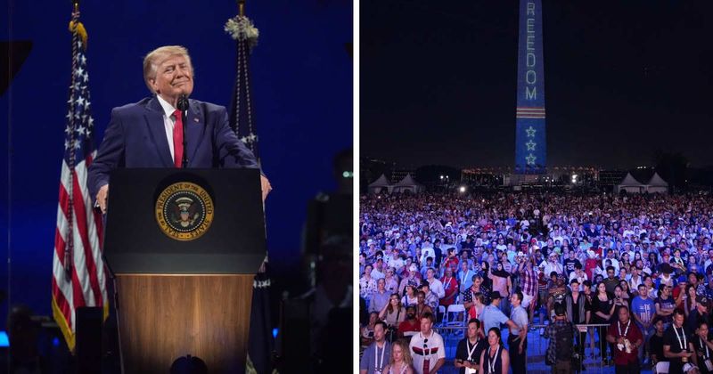 Trump boasts of massive crowd despite weather disruptions during America 250 celebration