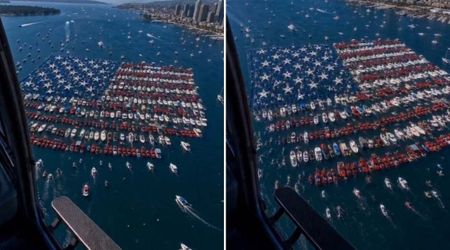 Fact Check: Is the video of hundreds of boats forming a massive American flag real?