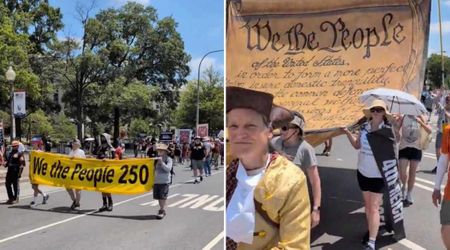 Anti-Trump protesters flood DC on July 4 as '86-47' signs and impeachment chants go viral