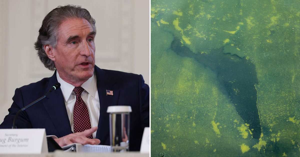 Interior Secretary Doug Burgum said a new nanobubbler filtration system cleared the Reflecting Pool and provided a long-term solution to keep it algae-free (Getty Images)