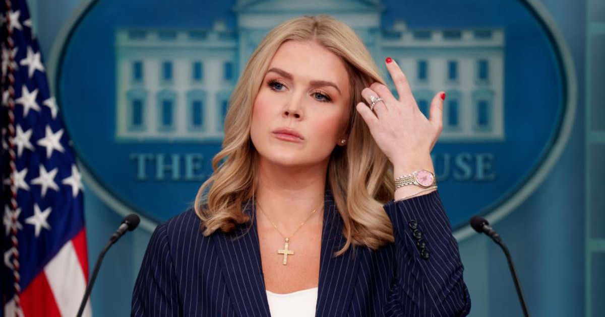 White House Press Secretary Karoline Leavitt takes a question from a reporter during the daily press briefing at the White House on February 12, 2025, in Washington, DC (Getty Images)