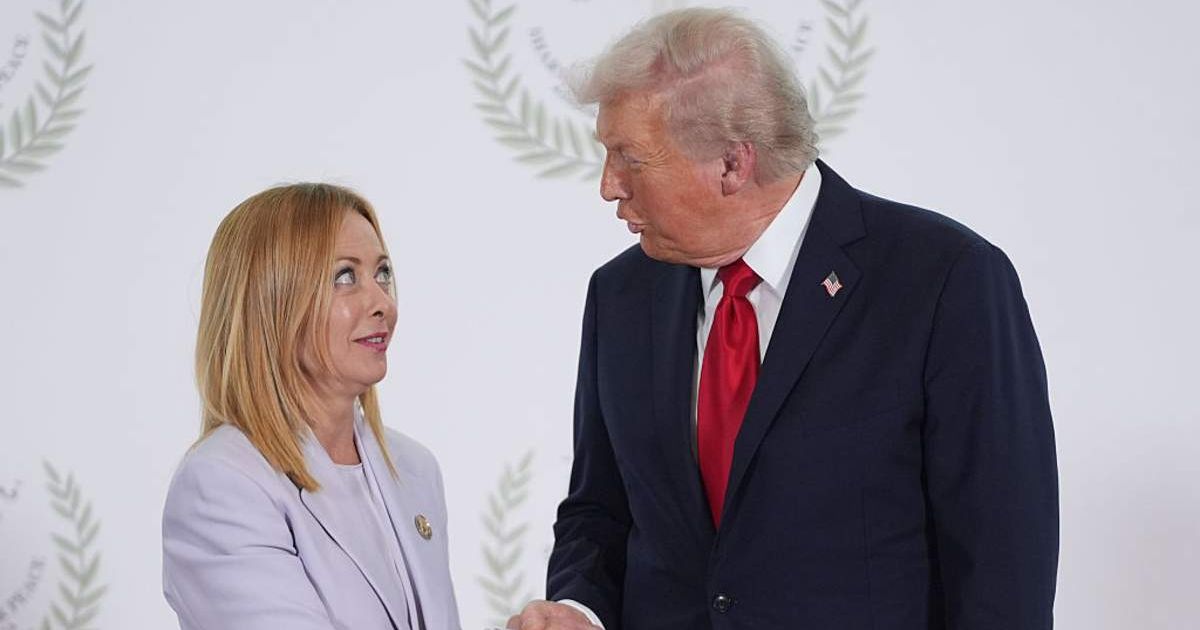 Donald Trump and Giorgia Meloni have been locked in a very furious public spat since last month, when he suggested that she was desperate to get a photo with him during the G7 summit in France (Evan Vucci - Pool/Getty Images)
