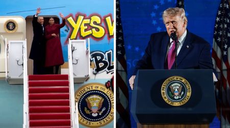 Trump shares doctored image of the Obamas boarding graffiti-covered Air Force One
