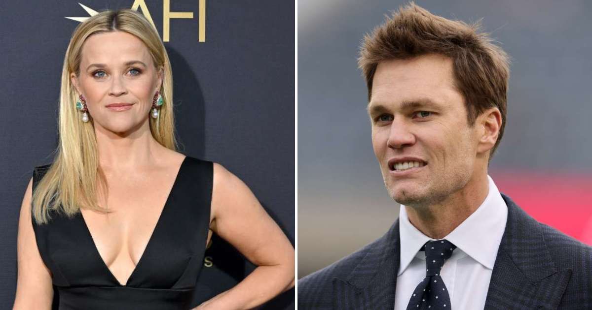 Tom Brady and Reese Witherspoon were allegedly spotted kissing during Taylor Swift's wedding (Getty Images)