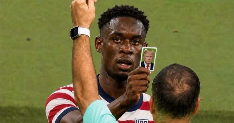Fact Check: Did Folarin Balogun flash Trump's photo after referee showed him red card?