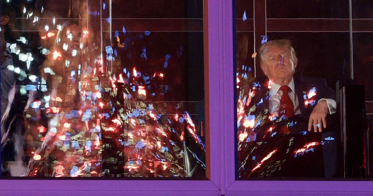 Viral photos and videos circulating on social media platforms claim to show President Donald Trump sleeping during the Fourth of July fireworks show in Washington, DC  (Getty Images)