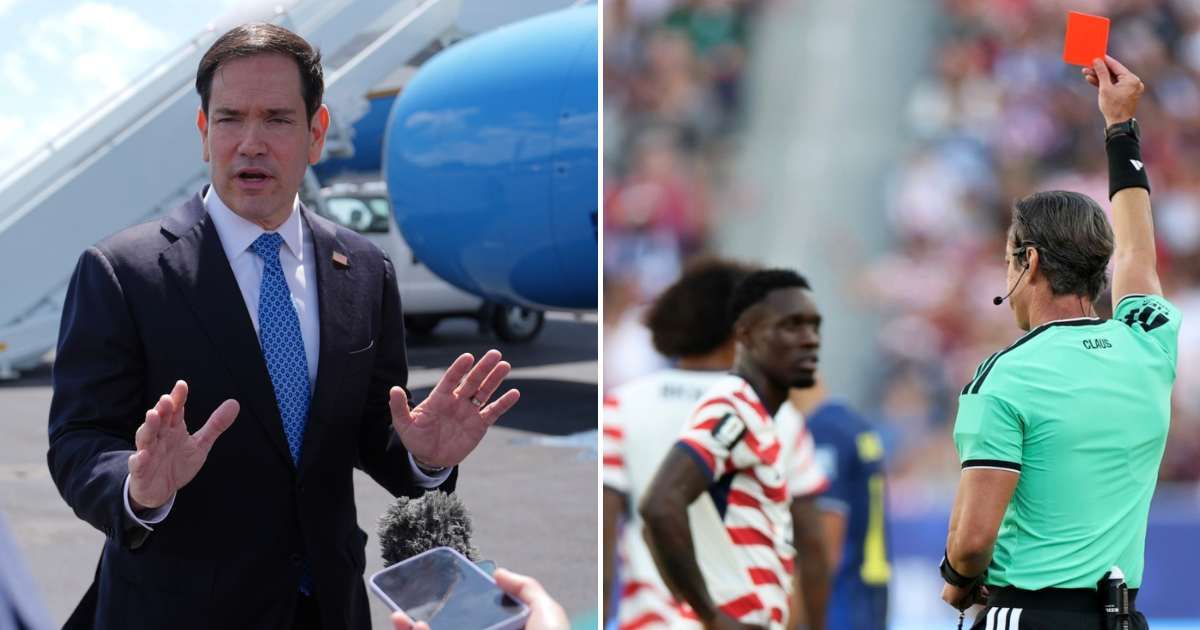 Just hours after Donald Trump confirmed personally asking FIFA president Gianni Infantino to review the red card shown to USA striker Folarin Balogun, Marco Rubio escalated the controversy by hinting at raising the issue at the NATO summit (Getty Images)