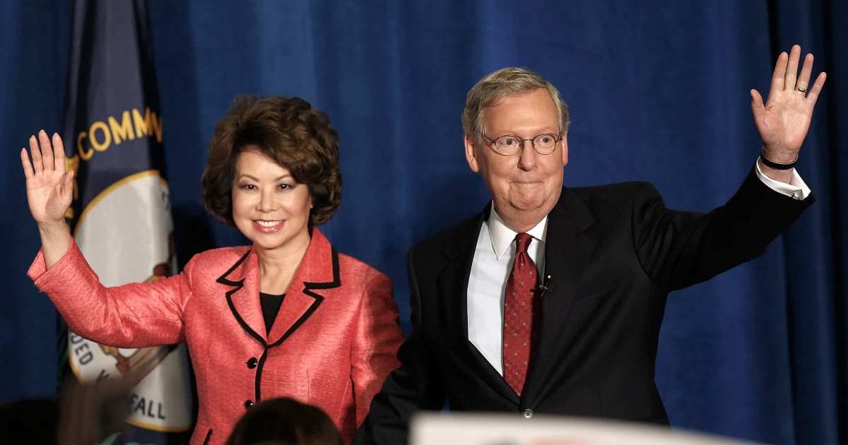 Elaine Chao became the focus of renewed scrutiny after Rep.Marjorie Taylor Greene questioned her ties to China. (Getty Images)