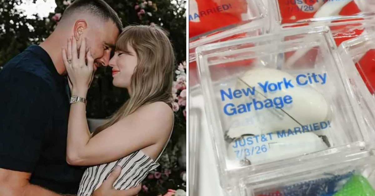 Trash collected after Taylor Swift and Travis Kelce's wedding is being sold online as memorabilia (@taylorswift/Instagram, @newyorkcitygarbage/Instagram)