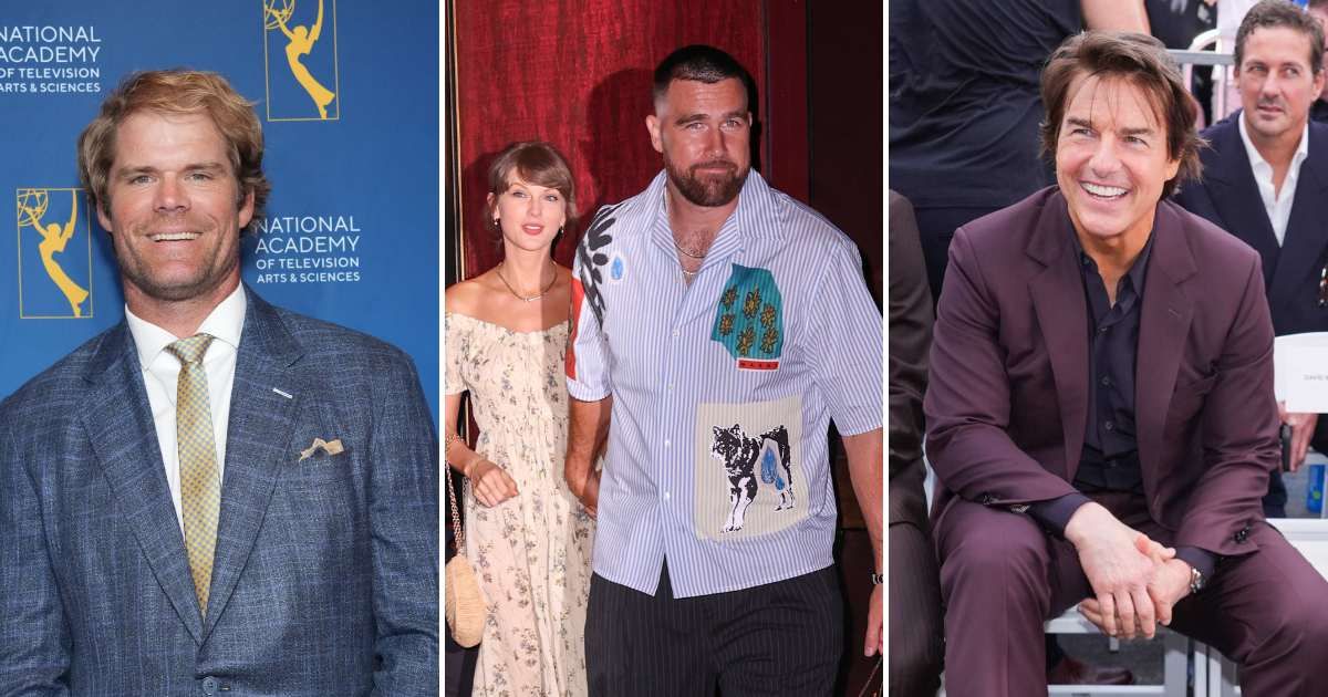 Greg Olsen says Tom Cruise complimented his hat at Taylor Swift-Travis Kelce wedding (John Nacion/FilmMagic, AP Photo/Chris Pizzello, and Jason Howard/Bauer-Griffin/GC Images)
