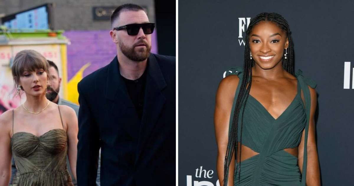 Simone Biles drew attention after attending Taylor Swift and Travis Kelce's wedding, prompting questions about why she was on the guest list (XNY/Star Max/GC Images, Axelle/Bauer-Griffin/FilmMagic)