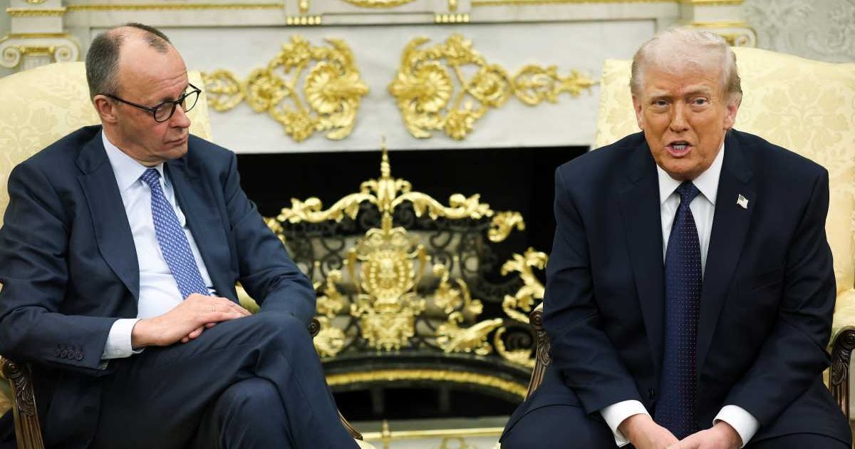 President Donald Trump speaks during a bilateral meeting with German Chancellor Friedrich Merz in the Oval Office of the White House on March 03, 2026 in Washington, DC (Getty Images)
