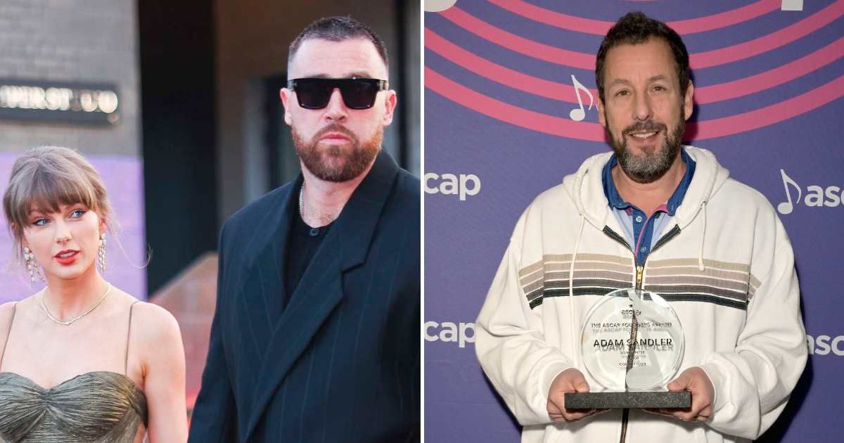 Adam Sandler had served as officiant at Taylor Swift and Travis Kelce’s wedding, surprising guests (Aeon/GC Images, Lester Cohen/Getty Images for ASCAP)