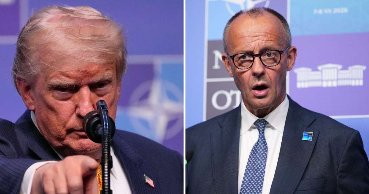 Friedrich Merz defended Donald Trump's NATO stance, saying Europe ignored US calls for higher defense spending for decades (AP Photo)