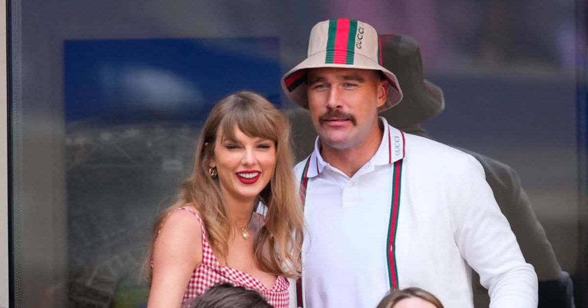 A woman has gone viral online after revealing that her husband allegedly deleted an invitation to Taylor Swift and Travis Kelce’s highly publicized wedding because he believed it was a scam (Gotham/GC Images)