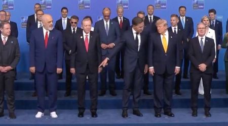 Edi Rama's white sneakers catch Trump's eye during NATO summit
