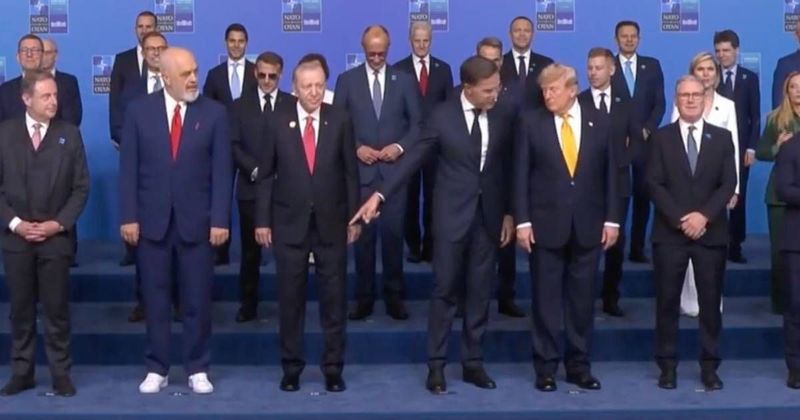 Edi Rama's white sneakers catch Trump's eye during NATO summit