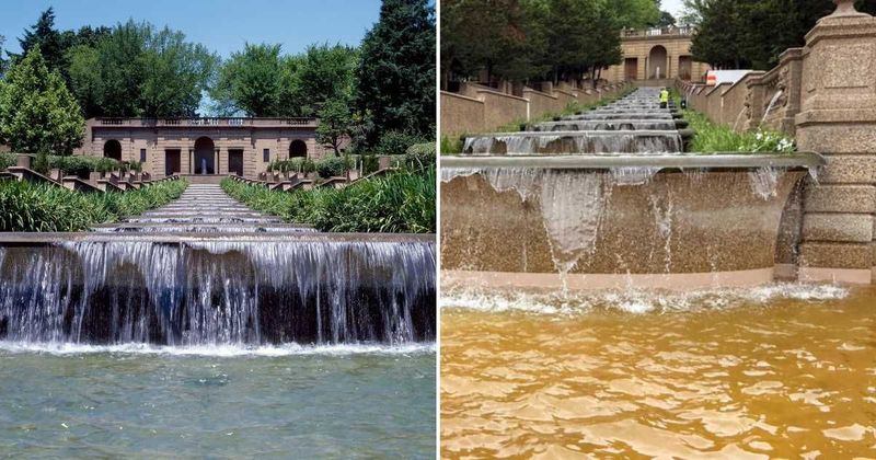 Trump-restored Meridian Hill fountain turns brown weeks after reopening