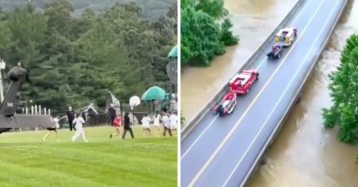 A massive helicopter rescue saved 200 children trapped by flash floods at Missouri‘a Camp Taum Sauk
(X @GuntherEagleman)