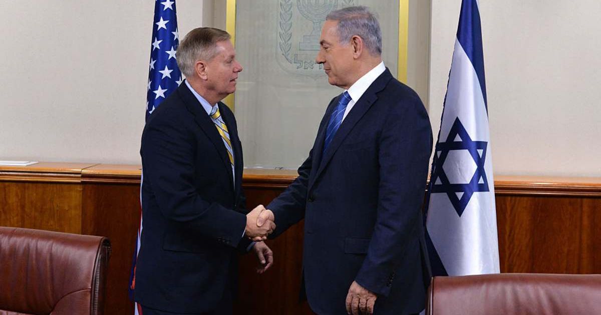 Israeli Prime Minster Benjamin Netanyahu was among the first foreign leaders to honor Sen Lindsey Graham, who backed Israel through every conflict (Kobi Gideon/GPO via Getty Images)