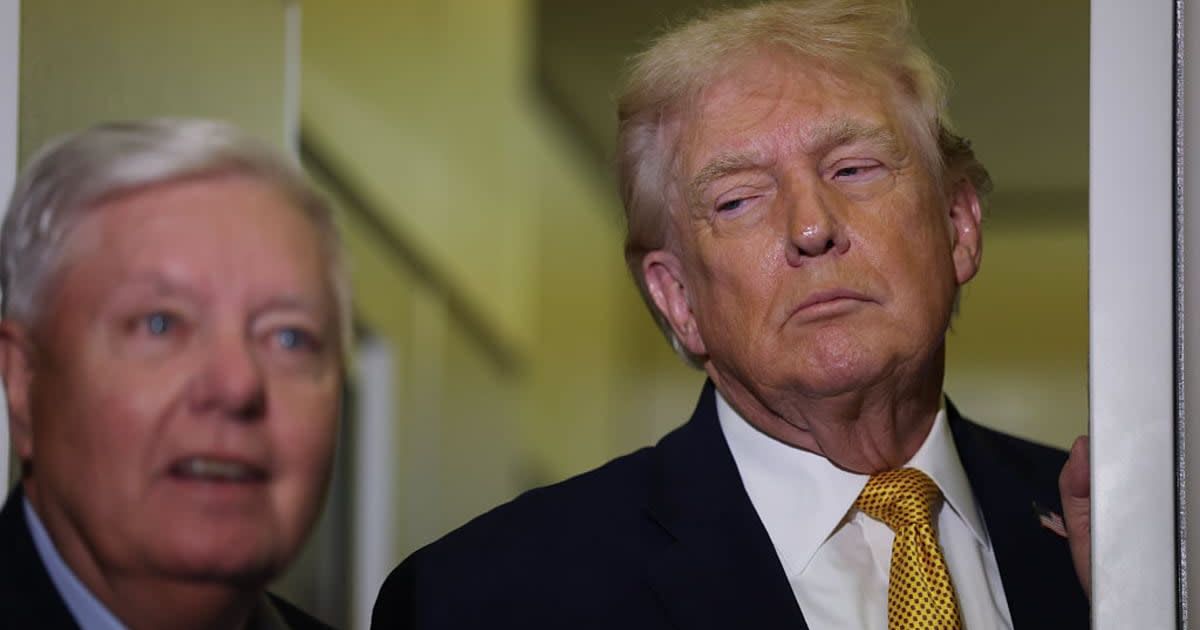 President Trump on Sunday, July 12, said Sen Lindsey Graham’s (R-SC) sudden death is a 'big blow to' the safeguard American voter eligibility-SAVE America Act, the president’s legislative priority. (Getty Images)