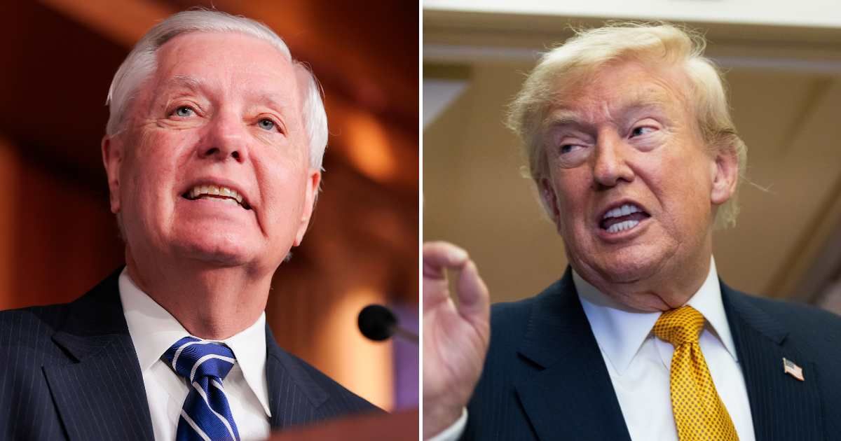 A social media post claims to show a post by Lindsey Graham slamming Donald Trump (Getty Images, AP Photo)