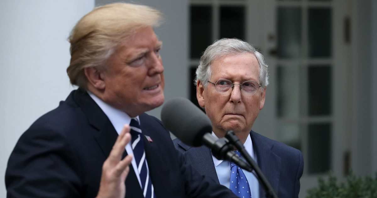 President Donald Trump said that he is unsure about Senator Mitch McConnell’s current health status, stating that he has not heard much about his condition (Getty Images)