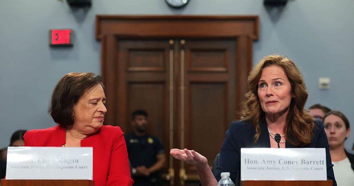 Justices Amy Coney Barrett and Elena Kagan set aside ideological differences to urge Congress to strengthen security for the nation's highest court. (Anna Moneymaker/Getty Images)